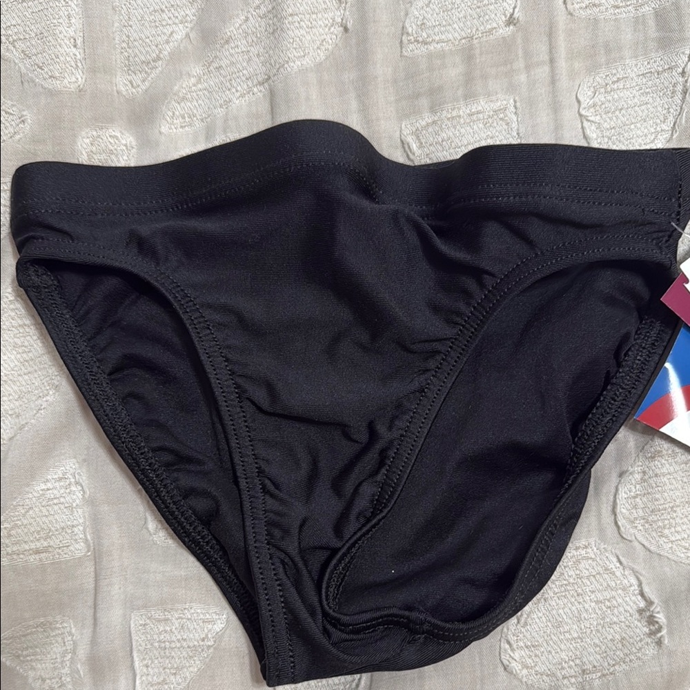 NWT Motionwear Classic Black Dance Briefs size child large